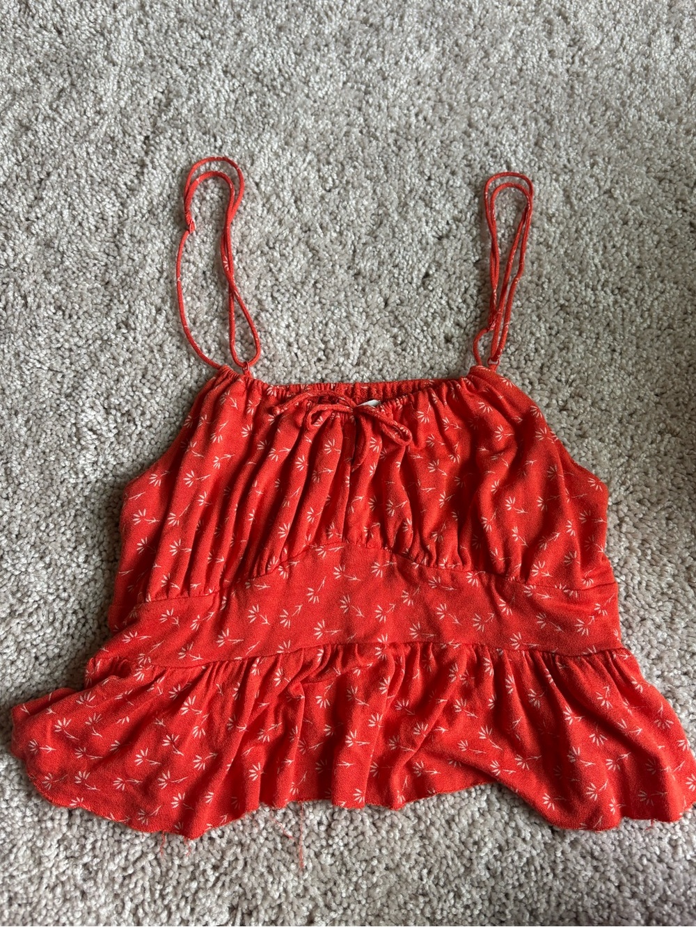 Urban Outfitters Orange Floral Babydoll Cami Tank Top Large